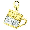 14k Gold 1/10ct TDW Diamond Baby Cup Charm