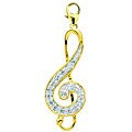 14k Gold 1/10ct TDW Diamond Music Clef Charm