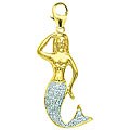 14k Gold 1/10ct TDW Diamond Mermaid Charm
