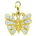 14k Yellow Gold Diamond Butterfly Charm