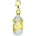 14k Gold 1/10ct TDW Diamond Baby Bottle Charm