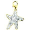 14k Gold 1/10ct TDW Diamond Starfish Charm
