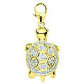 14k Gold 1/10ct TDW Diamond Turtle Charm