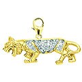 14k Gold 1/10ct TDW Diamond Panther Charm