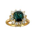 18k Gold Green Tourmaline and 1ct TDW Diamond Ring (G-H, VS2-SI1)