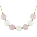 14k Rose Quartz and White Jasper Bead Necklace