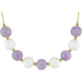 14k Gold Amethyst and White Jasper Bead Necklace
