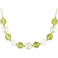 14k Lemon Quartz and White Jasper Bead Necklace