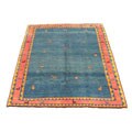 Persian Gabbeh Hand-knotted Navy/ Red Rug (7'3 x 9'2)