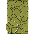 Hand-tufted Contempo Circles Green Wool Rug (7'9 Round)