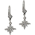 14k White Gold 1/4ct TDW Diamond Star Earrings (I-J, I2)