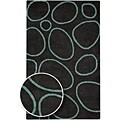 Hand-tufted Contempo Circles Grey Wool Rug (5' x 8')