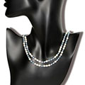 Grey/ White Rice Freshwater Pearl Necklace (5-6 mm)