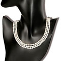 Freshwater Rice Pearl 3-strand Necklace (4-5 mm)