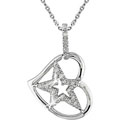 14k Gold Diamond Accent Heart and Star Necklace
