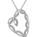 14k White Gold 1/8ct TDW Diamond Heart Necklace