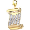 14k Yellow Gold 1/10ct TDW Diamond Diploma Charm
