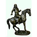 Bronze Indian On Horse Statue