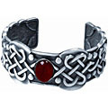 Pewter Ruby Love Knot Celtic Cuff Bracelet