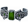 Pewter Emerald Celtic Bangle Bracelet