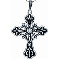 Pewter Ornate Cross Pendant Necklace