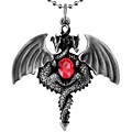 Pewter Double Dragon Pendant Necklace