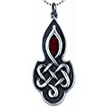 Pewter Red Crystal Celtic Love Pendant Necklace