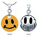 Pewter Double-sided Happy Face Necklace