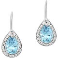 Sterling Silver Blue Topaz Diamond Accent Earrings