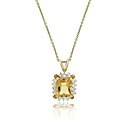 18k Gold Overlay Citrine and White Topaz Necklace
