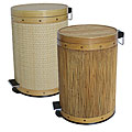 Rattan 20-liter Stained Step Trash Bin
