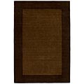 Hand-tufted Coffee Border Wool Rug (8' x 10'6)