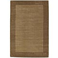 Hand-tufted Tan Carving Wool Rug (5' x 8')