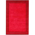 Hand-tufted Red Carving Wool Rug (5' x 8')