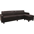 Clayton Vinyl Double Loveseat/ Chaise Combination