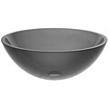 14-inch Clear Charcoal Glass Vessel Sink