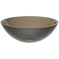 14-inch Clear Brown Glass Vessel Sink