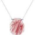 Sterling Silver Faceted Cherry Quartz Stone Necklace