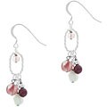 Sterling Silver Cherry Quartz Cluster Dangle Earrings