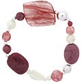 Sterling Silver Cherry Quartz and Mother of Pearl Bracelet