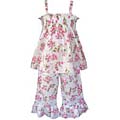 AnnLoren Girl's Floral Smocked Boutique Pants Set
