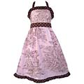 AnnLoren Girl's Boutique Pink Toile Halter Dress