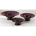Set of 3 Decorative Pedestal Bowls (India)