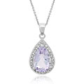 Rose De France/ Cubic Zirconia Teardrop Necklace