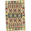 Hand-woven Beige Wool Mongol Rug (7'9 x 9'9)
