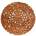 Camphor Wood 'Blessing Long Life' Wall Art Hanging