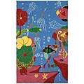 Hand-hooked Ocean Vibrant Wool Rug (5' x 8')