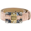 Prada Women's Nude Suede Studded Belt
