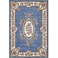 Hand-tufted Blue Wool Garden Rug (2'3 x 8')