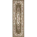 Hand-tufted Khaki Wool Garden Rug (2'3 x 8')